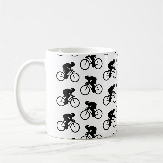 Mug Motif de bicyclette en noir et blanc. (Gauche)