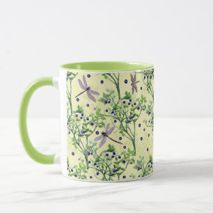 Mug Motif de bleuets avec libellules