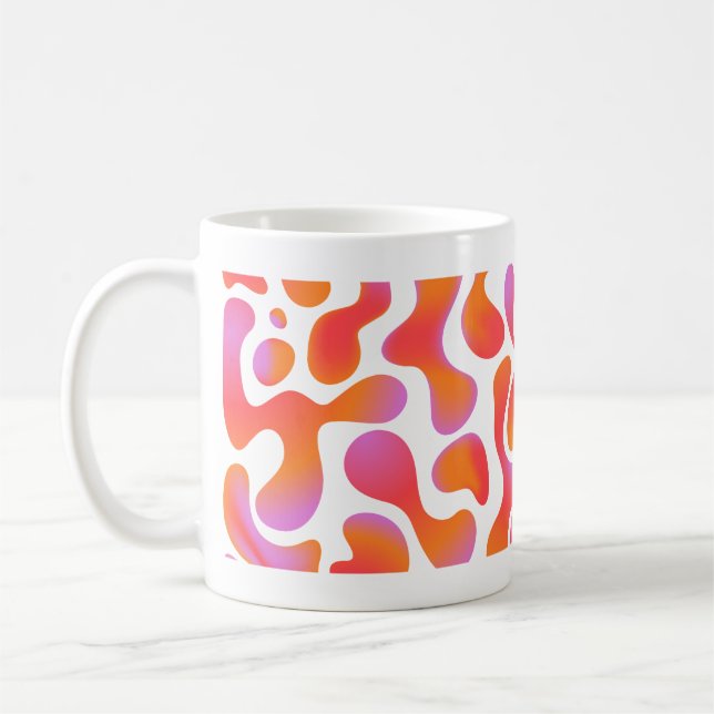 Mug Motif de blobs à dégradé moderne en rose et orange (Gauche)