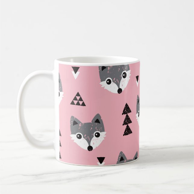 Mug Motif de bois de renard de bébé géométrique (Gauche)