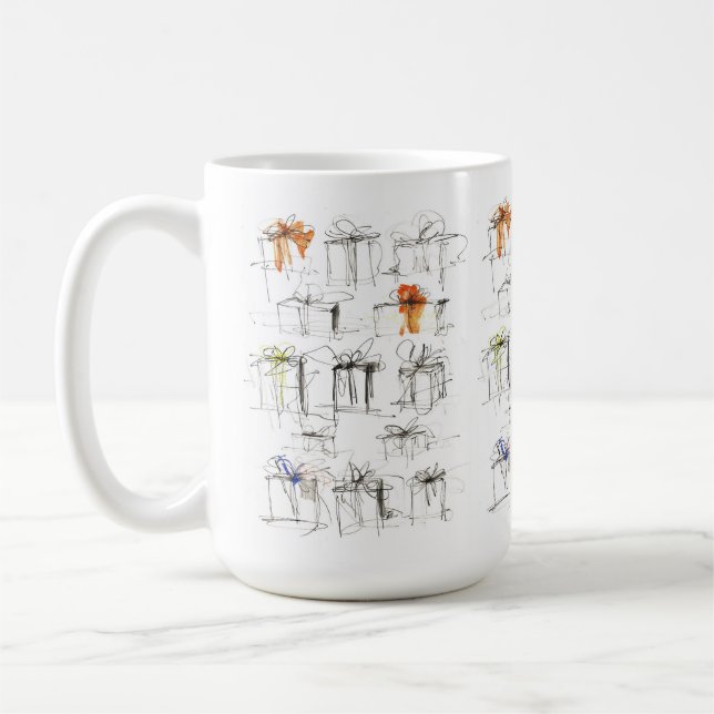 Mug Motif de boîtes-cadeaux Abstraites (Gauche)