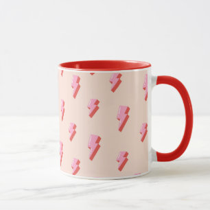 Mug Motif de boulon de foudre rose