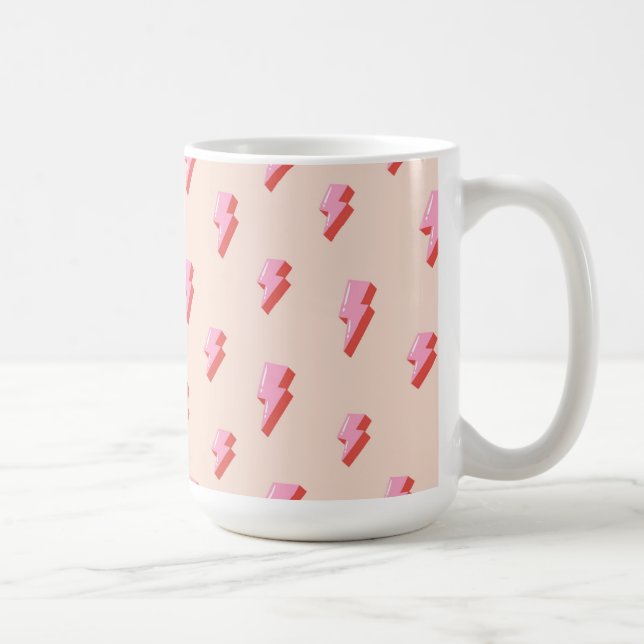 Mug Motif de boulon de foudre rose (Droite)