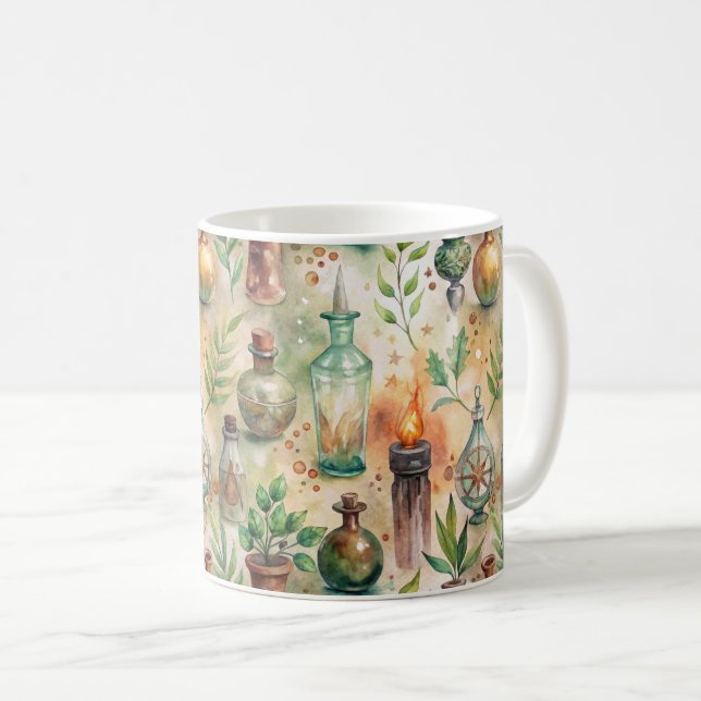 Mug Motif de bouteilles appothécaires vintages (5) (Devant droit)