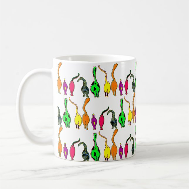 Mug Motif de boutons de chats colorés (Gauche)