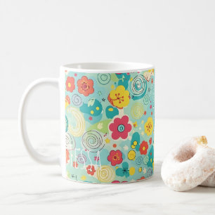Mug Motif de boutons floraux pastel fantaisistes