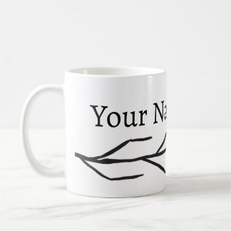 Mug Motif de branche d'encre monochrome