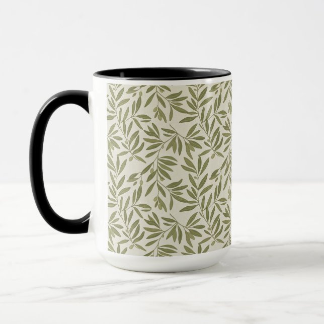 Mug Motif de branche d'olive minimal (Gauche)