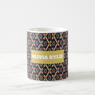 Mug Motif de broderie pixel de Songket de chanson trad