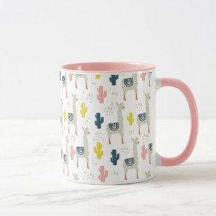 Mug Motif de cactus et de lamas