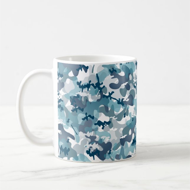 Mug Motif de camouflage Blue Camo dans des tons marine (Gauche)