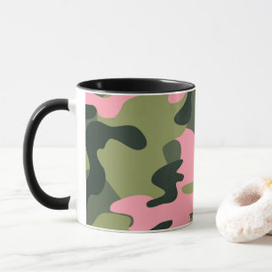 Mug Motif de camouflage girly rose et vert