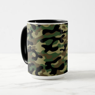Mug Motif de camouflage kaki de la forêt