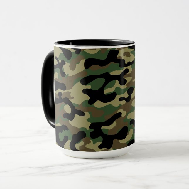 Mug Motif de camouflage kaki de la forêt  (Devant gauche)