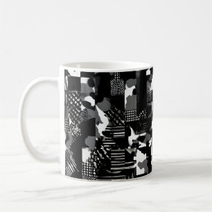 Mug Motif de camouflage noir et blanc "Fractura"