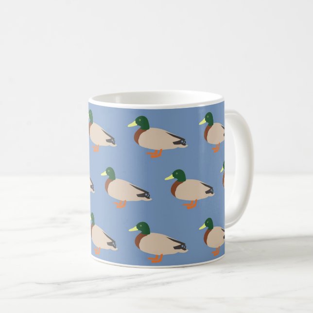 Mug Motif de canard mignon sur fond bleu (Devant droit)