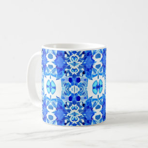 Mug Motif de carreaux Bleu et Blanc Cobalt