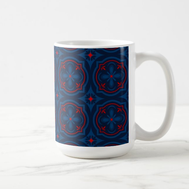 Mug Motif de carreaux floraux décoratifs (Droite)