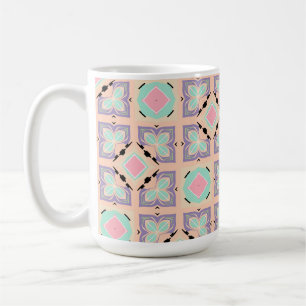 Mug Motif de carreaux géométriques pastel Rose Menth