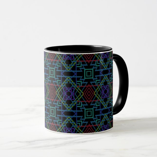 Mug Motif de carrelage symétrique du sud-ouest représe (Devant droit)