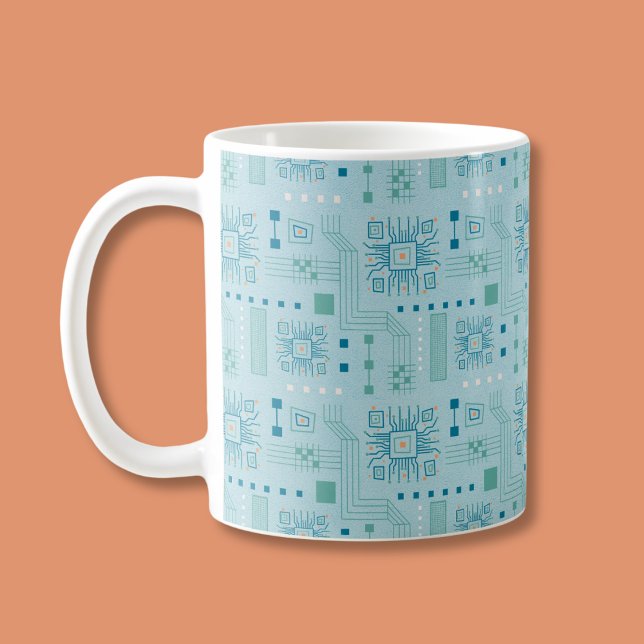 Mug Motif de carte bleue et Turquoise (Créateur téléchargé)