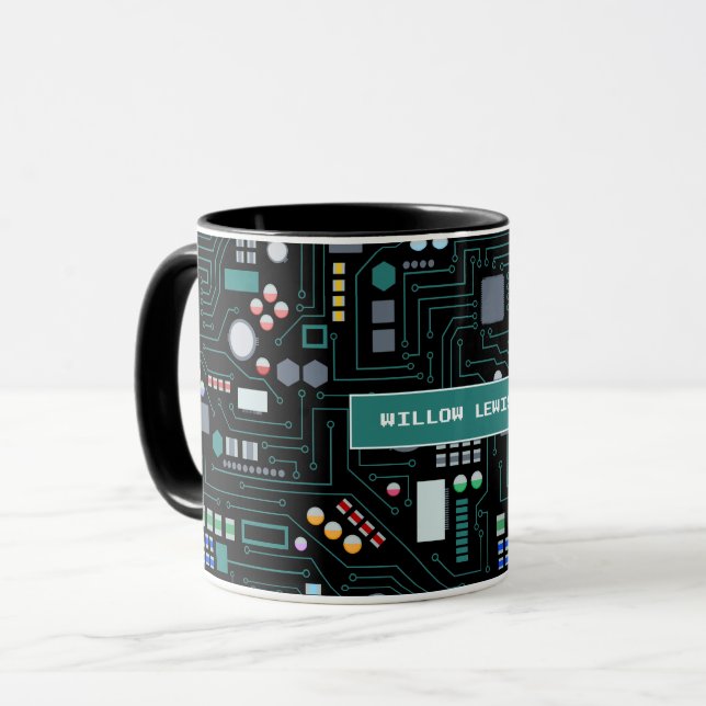 Mug Motif de carte de circuit informatique (Devant gauche)