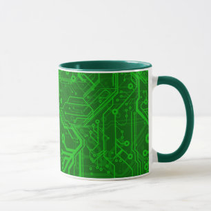 Mug Motif de carte électronique de vert