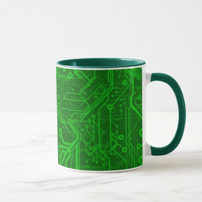Mug Motif de carte électronique de vert (Droite)
