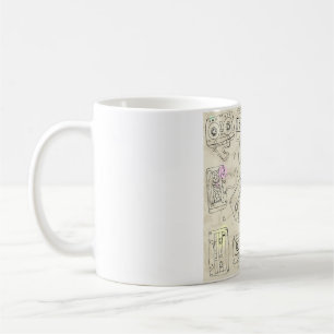 Mug Motif de cassette mixte nostalgique des années 80