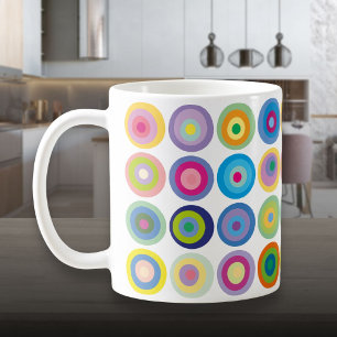 Mug Motif de cercles colorés du milieu du siècle moder