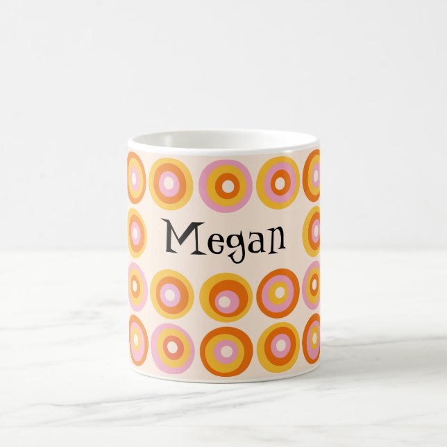 Mug Motif de cercles orange personnalisé du milieu du  (Centre)
