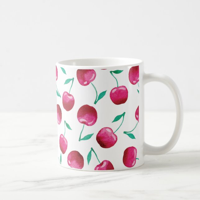 Mug Motif de cerise aquarelle (Droite)