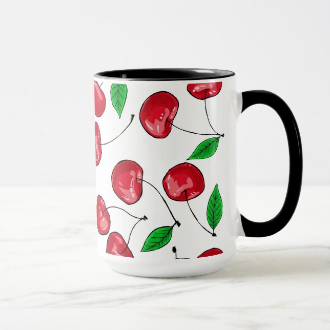 Mug Motif de cerises fraîches (Droite)
