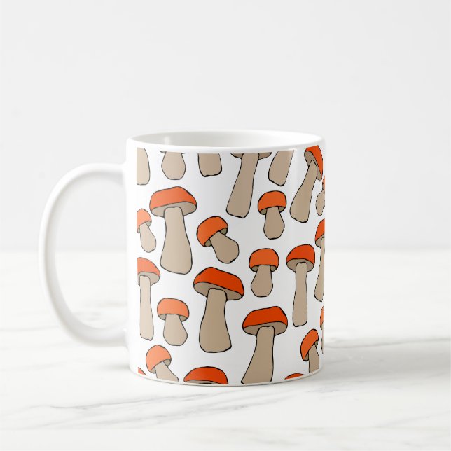 Mug Motif de champignons d'Aspen rouge orange (Gauche)