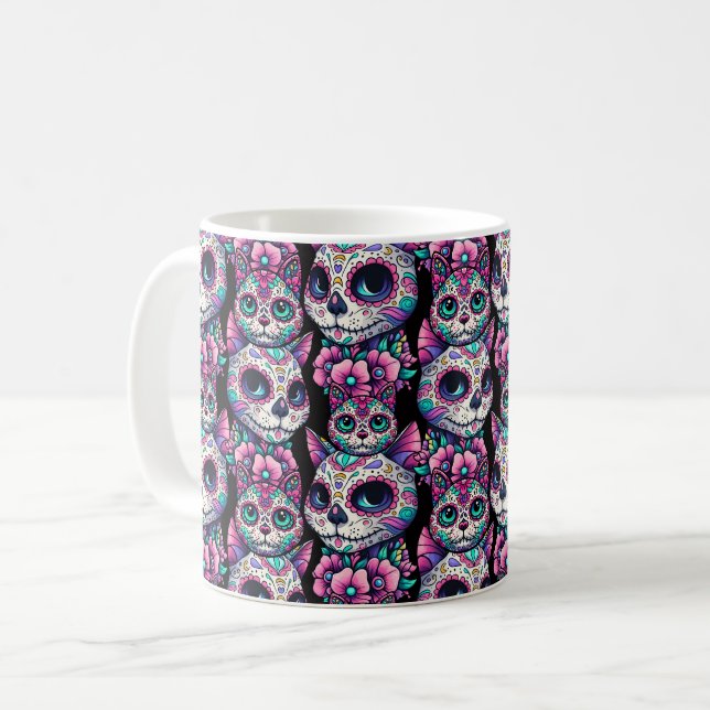 Mug Motif de chat crâne sucre (Devant gauche)