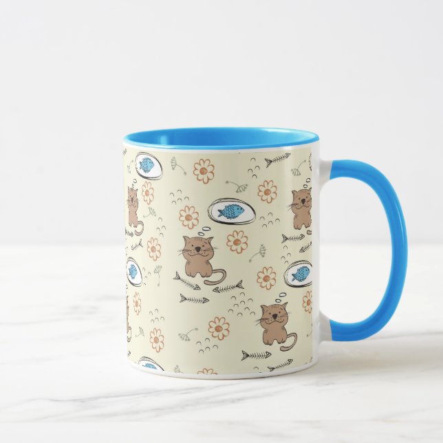 Mug motif de chat et de poissons (Droite)
