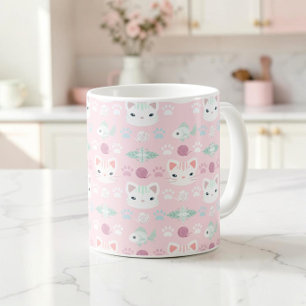 Mug Motif de chat mignon pastel rose pour maman