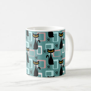 Mug Motif de chat noir du milieu du siècle