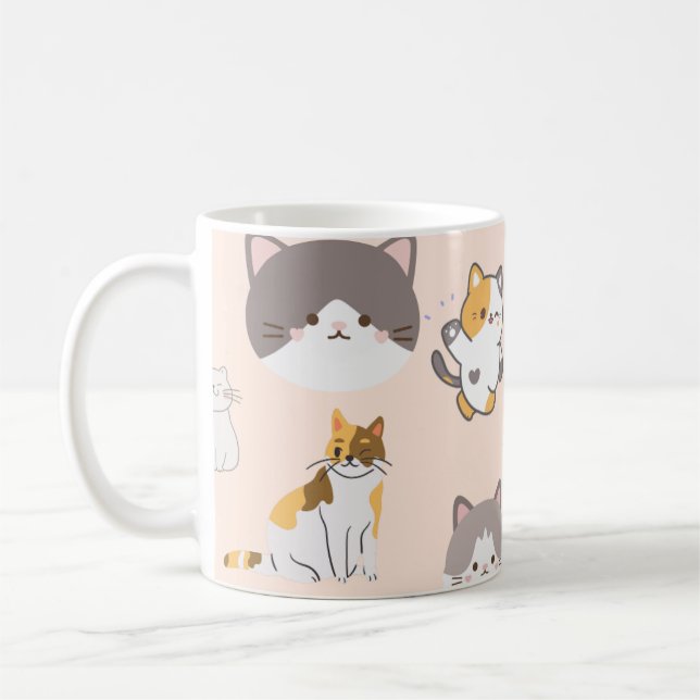 Mug Motif de chat rose (Gauche)