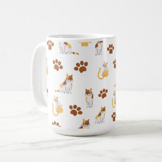Mug Motif de chat sans couture - jolie caricature Kitt