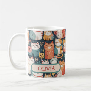Mug Motif de chatons colorés mignons personnalisé