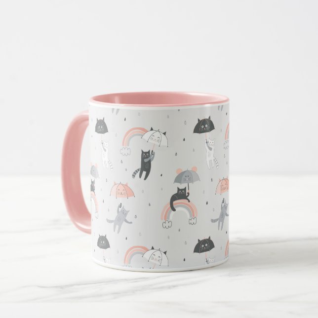 Mug Motif de chats à plume (Devant gauche)