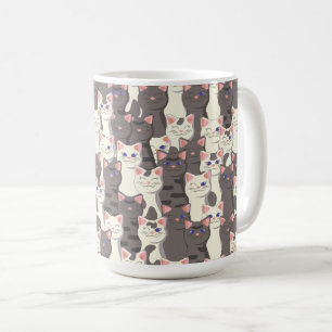 Mug Motif de chats blancs et gris