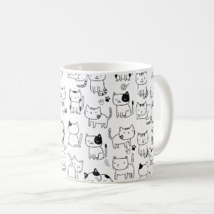 Mug Motif de chats Doodle mignon