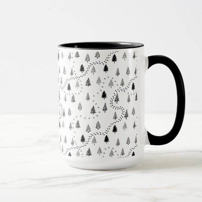 Mug Motif de chemin d'arbre de région boisée (Droite)