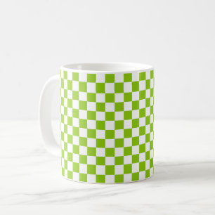 Mug Motif de chèque miniature en vert et blanc citron
