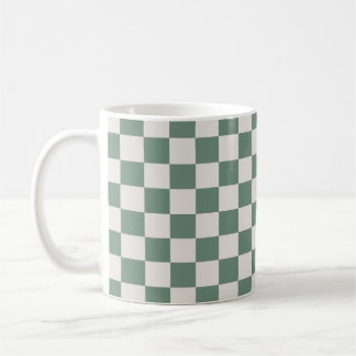 Mug Motif De Chèque Vert Et Crème À damiers Classique