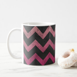 Mug Motif de chevron gris foncé rose magenta