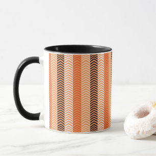 Mug Motif de Chevron Stripes Varié Orange Moderne