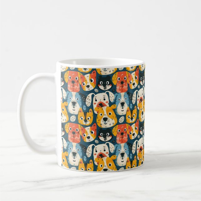Mug Motif de chien coloré (Gauche)
